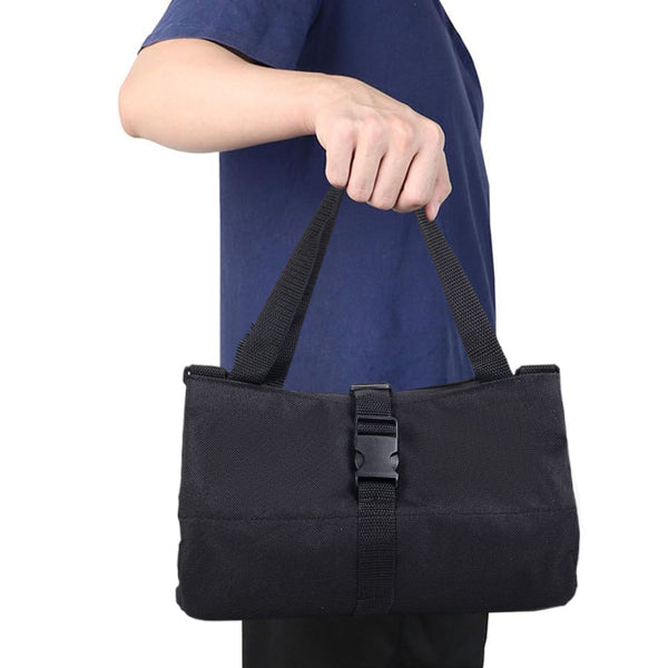 Roll Up Tool Bag  Water Resistant Tool Organizer Zipper Pouch for Electricians Repairman Black