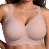 Bras for Women Supportive Wireless Push Up Bra Full Coverage No Underwire Seamless Plus Size for Women Rose Red
