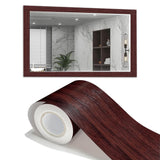 Border Peel &Stick Wood Grain Wallpaper Border Removable Waterproof Bathroom Sticker Red