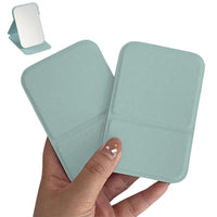 2-Pack Foldable PU Leather Makeup Mirror Medium Portable Travel Vanity Green