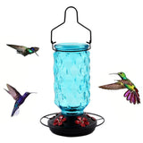 Stained Glass Hummingbird Feeder for Outdoors Hangingfor Outside Blue