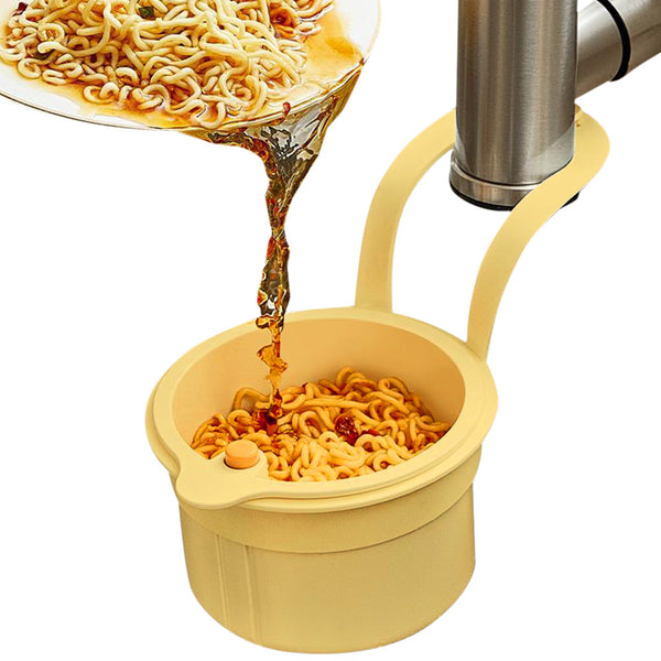 Kitchen Sink Strainer Basket with Faucet Hook – Fruit & Vegetable Stopper Yellow