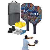 Fiberglass Pickleball Game Set 2 Pcs Pickleball Paddles with 4 Balls Style 3
