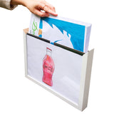 Magnetic Kids Art Frames Wooden Artwork Display Holder for Up to 100 Sheets of A4 Paper White