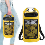 Roll-Top Backpack Dry Bag with Handle for Fishing Boating and Camping Yellow
