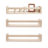 3 PCS Engineered Wood Floating Wall Mounted Book Display Shelves Beige