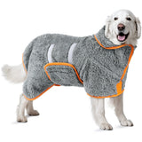 Dog Bathrobe Quick Drying Super Absorbent Pet Robes for Small Medium Large Dogs Gray
