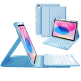 Backlit Keyboard Case Detachable for iPad 10.2 and 10.5 Inch Blue