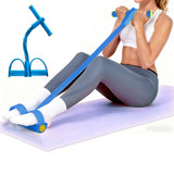6-Tube Resistance Band Set – Ankle Puller & Foot Pedal Fitness Rope for Home Gym Blue