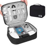 Large Travel Organizer Bag for Electronics with Adjustable Dividers Black