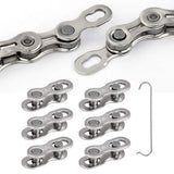 6 Pairs 10 Speed Speed Bike Chain Master Link Connector with 1 Hook Bike Chain