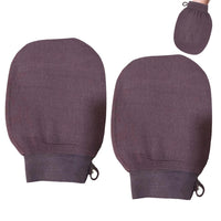 2Pcs Moroccan Exfoliating Gloves – 100 Percent Viscose Body Scrub Bath Mitts Brown