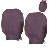 2Pcs Moroccan Exfoliating Gloves – 100 Percent Viscose Body Scrub Bath Mitts Brown