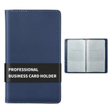 120-Slot Portable Business Card Book Holder Organizer for Men Women Dark Blue