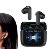 Wireless Bluetooth 5.4 AI Translation Earbuds with LCD Touchscreen 150-Language Real-Time Translation Black
