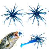 2 PCS Lifelike Floating Sea Urchin Soft Lure | Tentacle Creature Lure for Fishing Blue