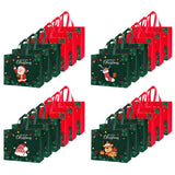 24 Pcs Christmas Halloween Gift Bags Nonwoven with Handles Red and Dark Green