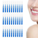 30 PCS Mini Cleaning Brushes for Braces Teeth Lashes and Brows Blue
