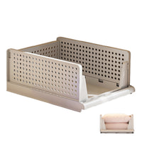 Folding Closet Organizers Stackable Plastic Storage Basket Drawer Shelf Container for Cupboard Kitchen Bathroom
