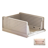 Folding Closet Organizers Stackable Plastic Storage Basket Drawer Shelf Container for Cupboard Kitchen Bathroom