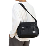Men’s Multi-Pocket Crossbody Shoulder Bag for Travel and Daily Commuting Black