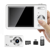 4K HD 1080P Digital Camera Retro Video Camera for Kids Beginners with 32GB TF Card White