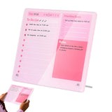Desktop Acrylic Dry Erase Board with Stand Office Supplies Pink