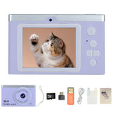 8X Zoom Digital Camera Point And Shoot Camera with 32GB Memory Card for Students Purple