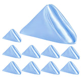 10 PCS Polyester Satin Dinner Napkins for Weddings Hotels Dining Blue