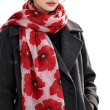 Polyester Scarf Shawl Vintage Floral for Travel and Sun Cover Style 2