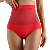 High Waist Shapewear Shorts for Women Seamless Tummy Control Underwear Red