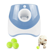 Automatic Fetch Ball Launcher Dog Toy with 3 Balls 3 Range Modes Blue