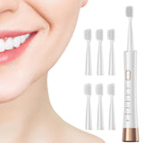 Electric Toothbrush for Adults – Sonic Toothbrush with 6 Brush Heads and Smart Timer White