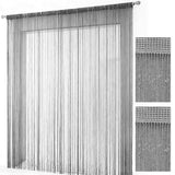 2PCS 100x200cm Shimmer Tassel String Door and Window Divider Curtain Silver