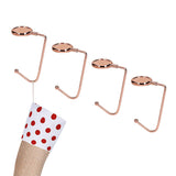 4 PCS 30mm Metal Straight Hooks for Christmas Stockings and Bags Rose Gold