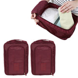 2Pcs Travel Shoe Bag Water-Resistant Shoe Pouch Portable Clothing Storage Bag Wine Red
