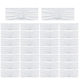 30PCS Elastic Chair Sashes Bows with Buckle Spandex Chair Bands for Weddings Parties Meetings White