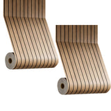 2PCS Self Adhesive Wood Grain Slat Wall Panel PVC Faux Engineered Finish Gold