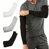 3 Pair 40cm Straight Nylon Spandex Cooling Arm Sleeves without Thumb Holes
