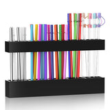 Reusable Straw Holder for Cabinet Door Kitchen Cupboard Storage Organizer Black