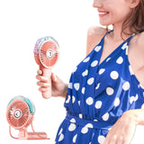 180 Degrees Foldable Misting Fan 3-Speed Adjustable Handheld Fan Rechargeable Portable Cooling Fan Pink
