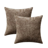2 Pack Chenille Knit Throw Pillow Covers for Couch Sofa Bed Camel