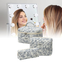 3Pcs Set Travel Makeup Bags Cosmetic Bag Aesthetic Floral Toiletry Organizer Bags Style 1