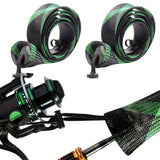 2Pcs Fishing Rod Socks with Elastic Strap Fishing Rod Sleeve - Green