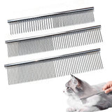 3PCS Double Sided Stainless Steel Dematting Grooming Comb for Dogs and Cats