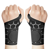 Carpal Tunnel Wrist Brace 2-Pack Adjustable Wrist Support Wraps for Men and Women Black