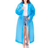 Reusable Unisex Raincoat Non-Disposable Raincoat Waterproof Hooded Poncho Blue