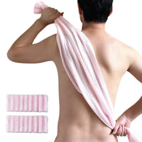 2 PCS Extra Long Exfoliating Back Scrubber Adult Bath Washcloth for Smooth Skin Pink