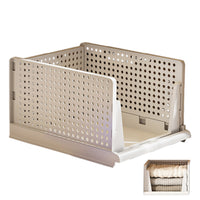 Folding Closet Organizers Stackable Plastic Storage Basket Drawer Shelf Container for Cupboard Kitchen Bathroom