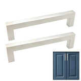 2PCS 12mm Square Stainless Steel Kitchen Cabinet and Door Handle Silver